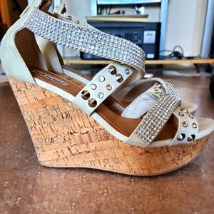 Not Rated Studded Cream Wedge